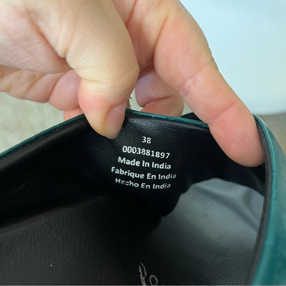 🐊 Free People Green Faux Croc Platform Slides Sz 38 | Bold Streetwear Sandals - Picture 6 of 11